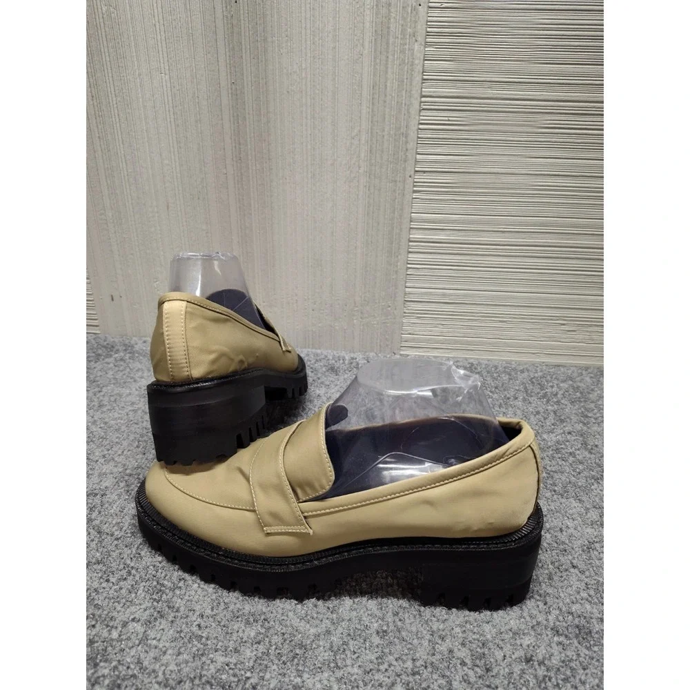 Aerosoles Rodney Women Platform Shoe 8.5M Taupe Slip On Textile Comfort Loafer
